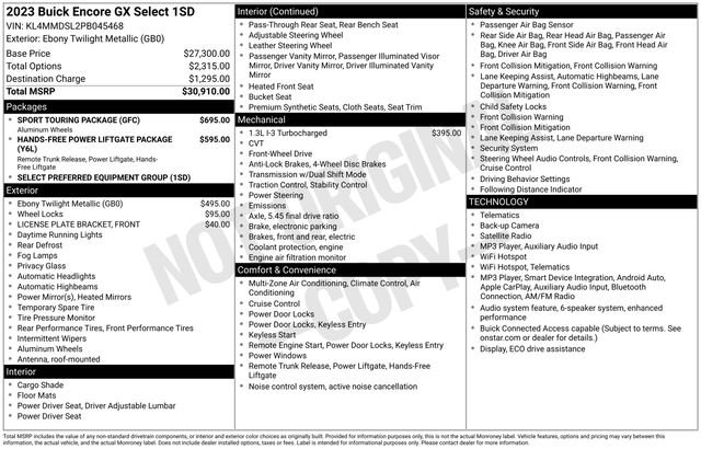Used 2023 Buick Encore GX Select w/ Sport Touring Package FWD image 17