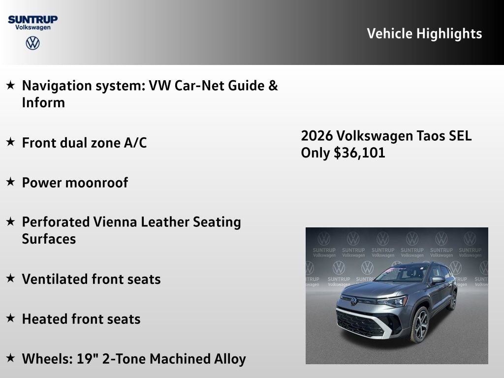 New 2026 Volkswagen Taos SEL image 7