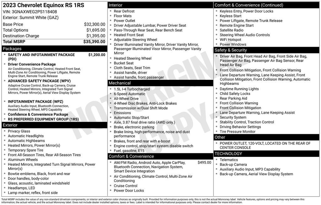 Used 2023 Chevrolet Equinox RS AWD/4WD image 37