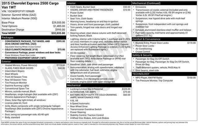 Used 2015 Chevrolet Express 2500 RWD image 31