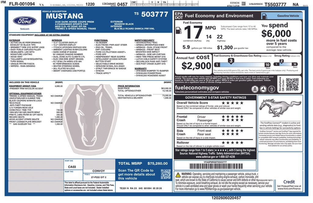 New 2026 Ford Mustang Dark Horse RWD image 29