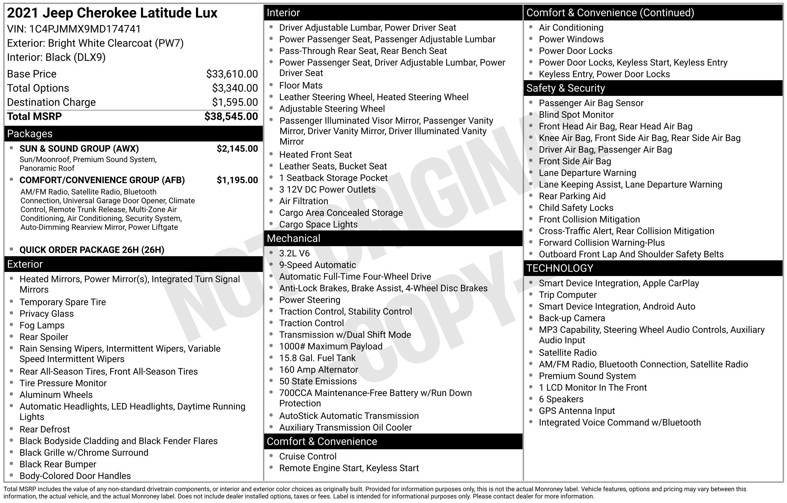 Used 2021 Jeep Cherokee Latitude Lux w/ Sun & Sound Group AWD/4WD image 8