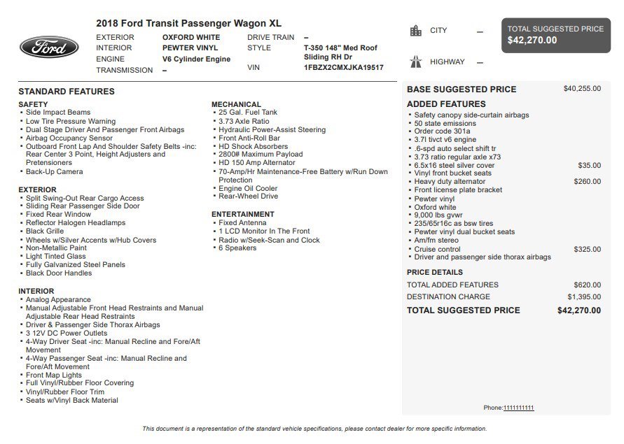 Used 2018 Ford Transit 350 XL RWD image 30