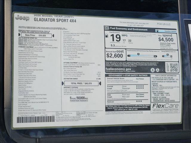 New 2026 Jeep Gladiator Sport AWD/4WD image 15