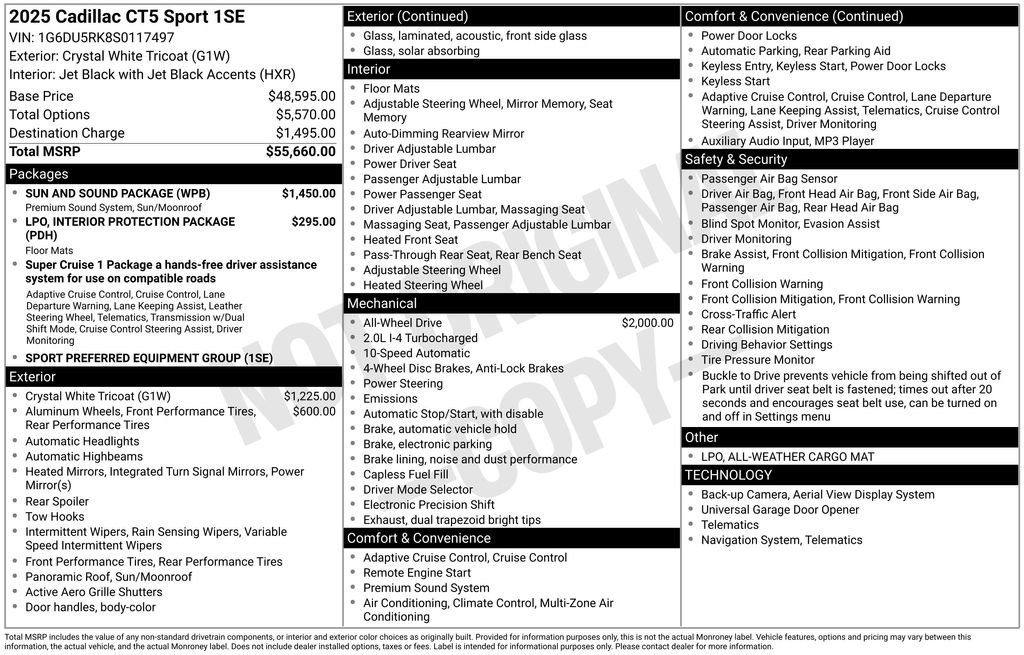 Used 2025 Cadillac CT5 Sport w/ Sun And Sound Package AWD/4WD image 13