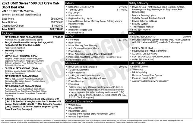 Used 2021 GMC Sierra 1500 SLT w/ SLT Premium Plus Package AWD/4WD image 43