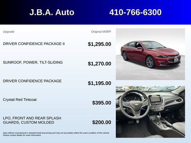 Certified 2016 Chevrolet Malibu Premier w/ Driver Confidence Package II FWD image 5