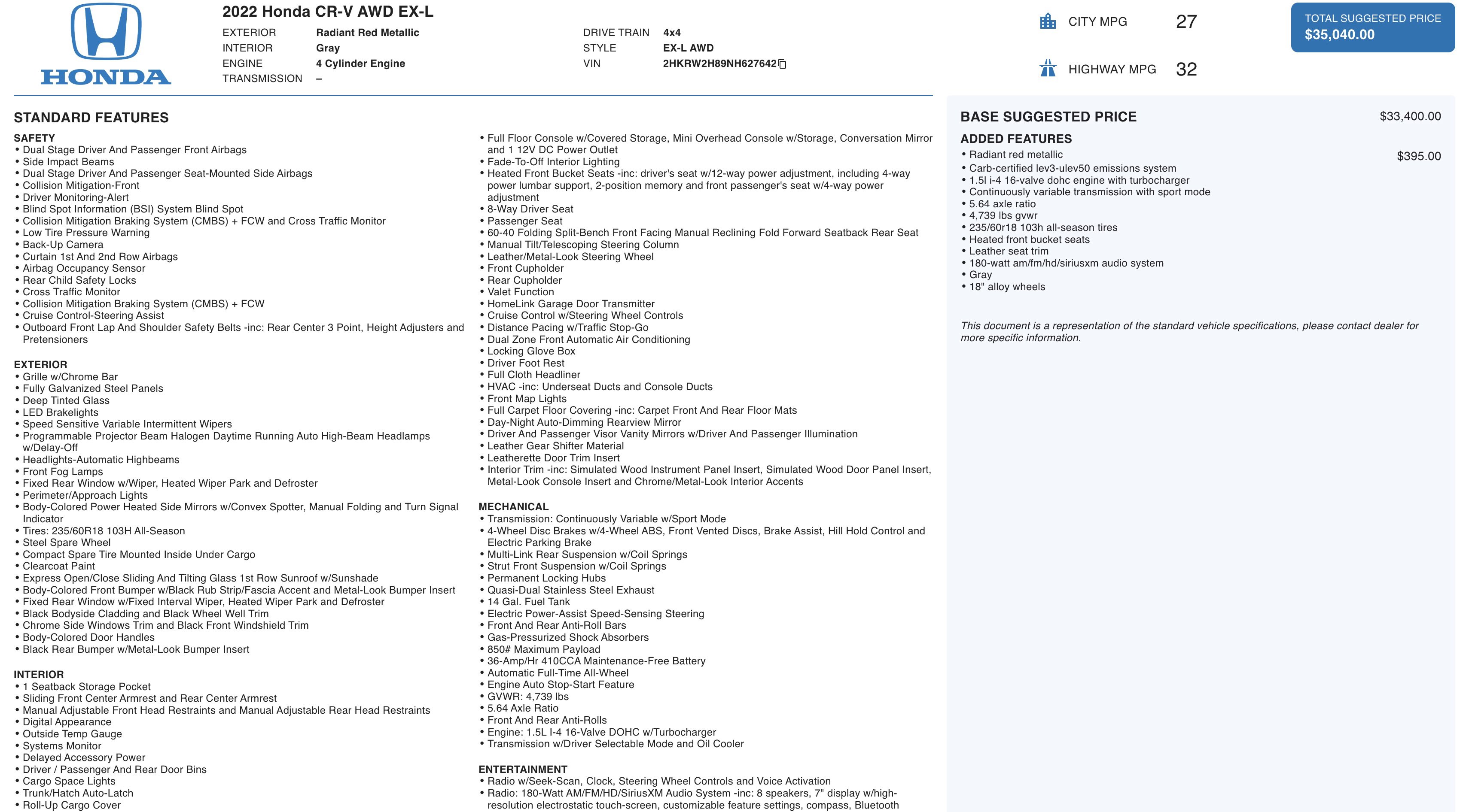 Used 2022 Honda CR-V EX-L image 3