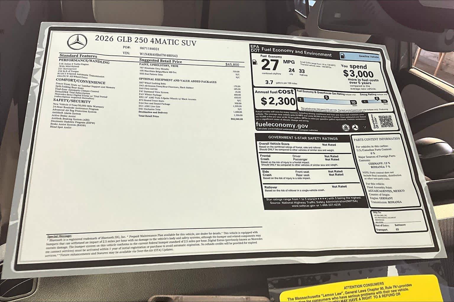 New 2026 Mercedes-Benz GLB 250 4MATIC image 18