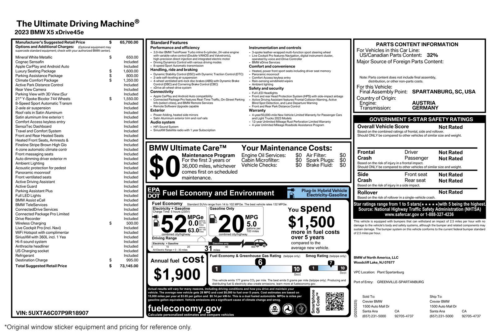 Used 2023 BMW X5 xDrive45e w/ Luxury Seating Package image 2