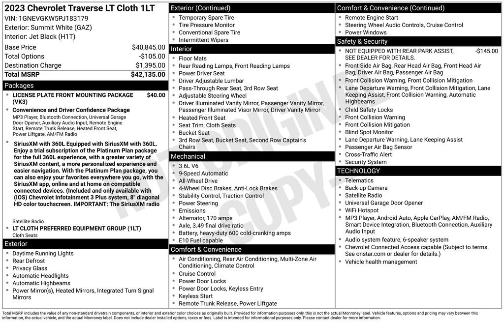 Used 2023 Chevrolet Traverse LT AWD/4WD image 24