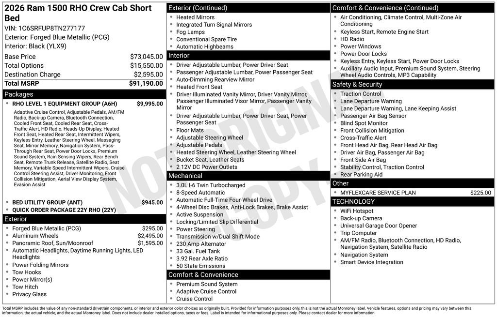 New 2026 RAM 1500 RHO w/ RHO Level 1 Equipment Group image 3