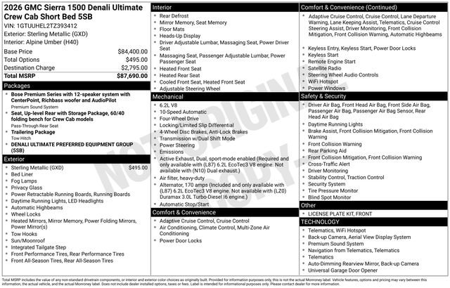 New 2026 GMC Sierra 1500 Denali Ultimate AWD/4WD image 27