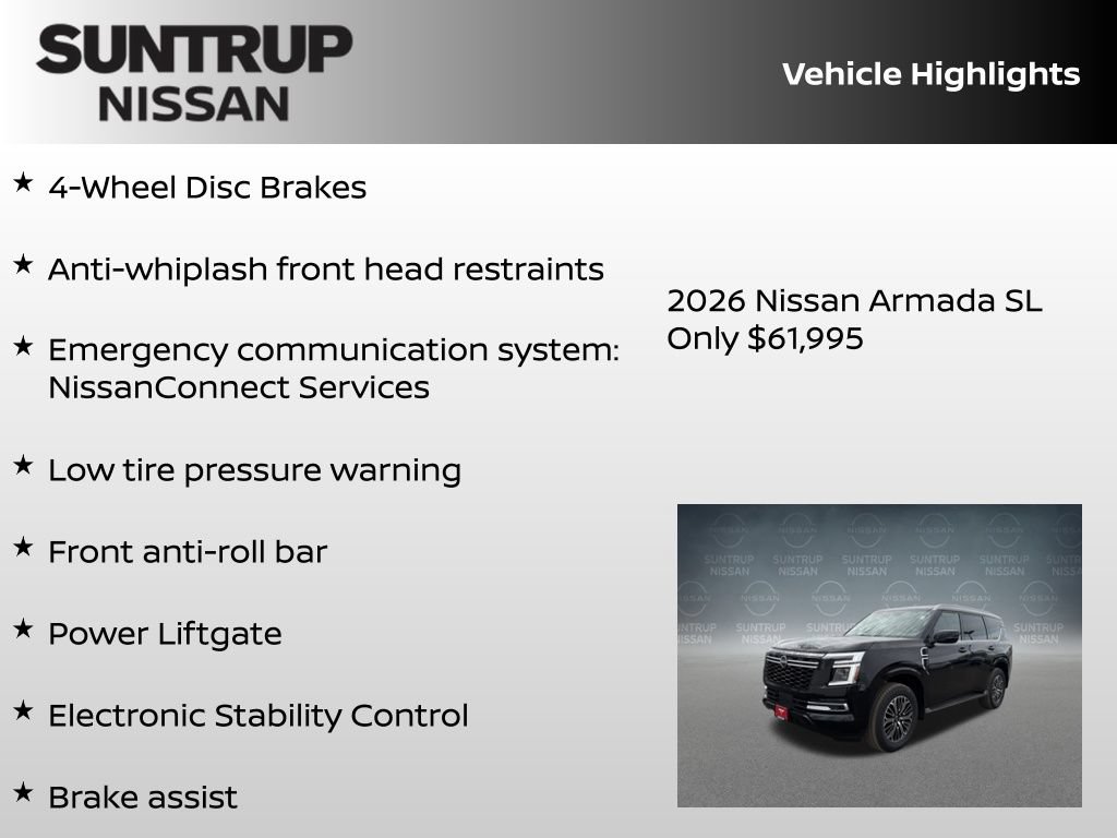New 2026 Nissan Armada SL w/ Captain's Chari Seat Package AWD/4WD image 23