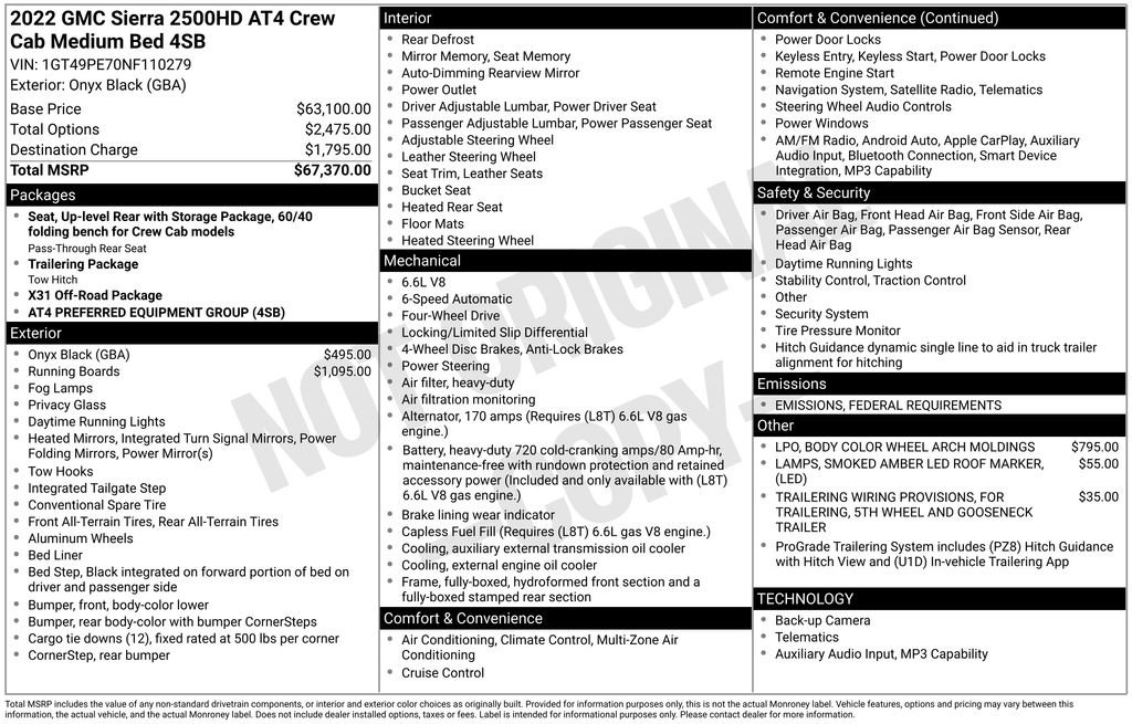 Used 2022 GMC Sierra 2500 AT4 image 58