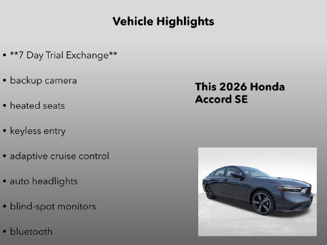 New 2026 Honda Accord SE image 5