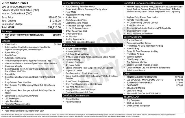 Used 2022 Subaru WRX image 10