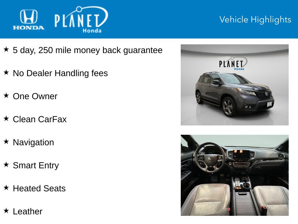 Certified 2019 Honda Passport Touring image 4
