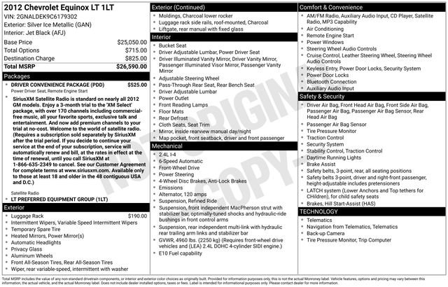 Used 2012 Chevrolet Equinox LT w/ Driver Convenience Package image 3