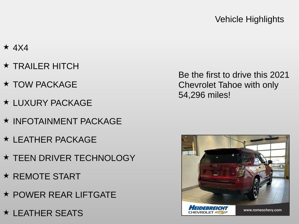 Used 2021 Chevrolet Tahoe RST w/ Luxury Package image 7
