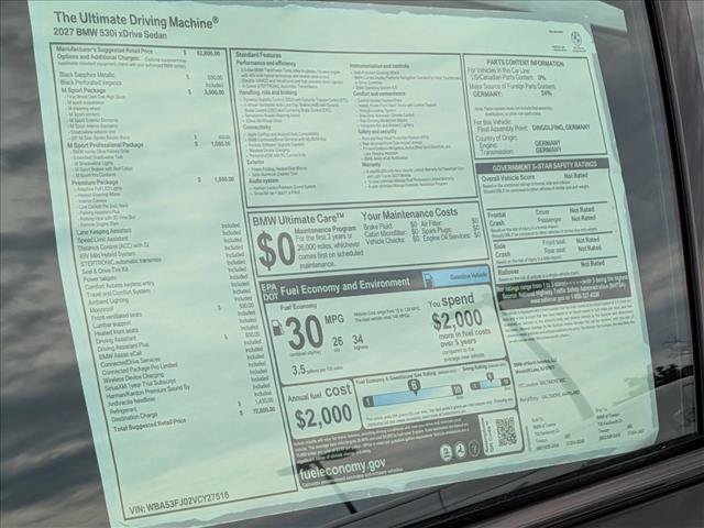 New 2027 BMW 530i xDrive w/ M Sport Package AWD/4WD image 19