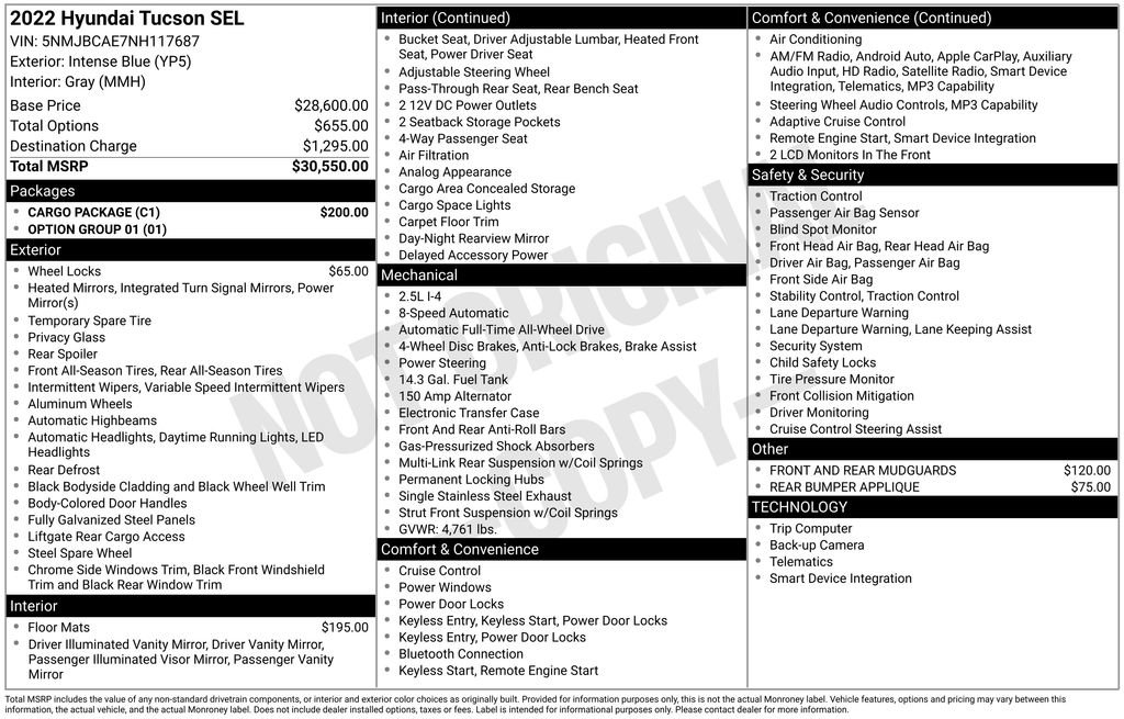 Used 2022 Hyundai Tucson SEL w/ Cargo Package AWD/4WD image 32