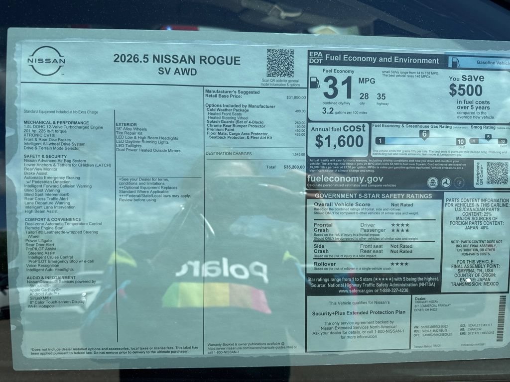 New 2026 Nissan Rogue SV w/ Cold Weather Package AWD/4WD image 32