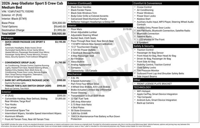 New 2026 Jeep Gladiator Sport AWD/4WD image 40
