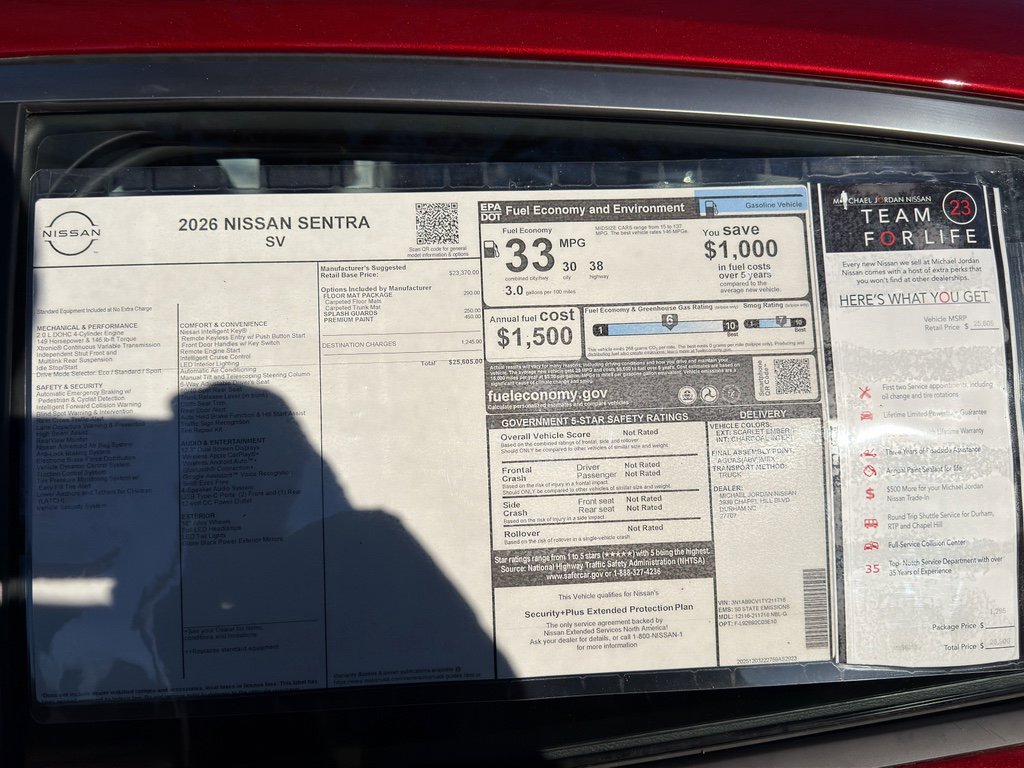 New 2026 Nissan Sentra SV w/ Floor Mat Package image 12