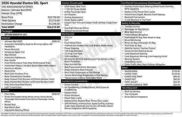 New 2026 Hyundai Elantra Sport FWD image 28