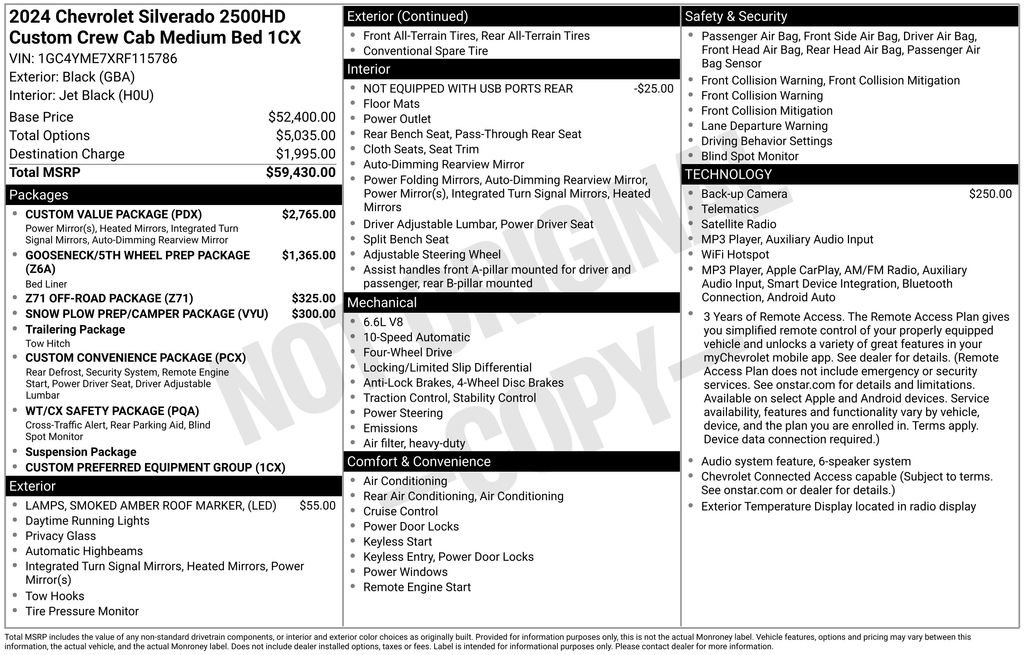 Used 2024 Chevrolet Silverado 2500 Custom w/ Custom Value Package AWD/4WD image 4