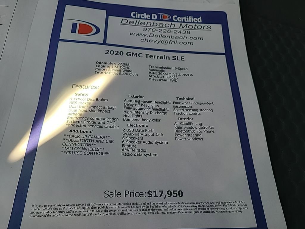 Used 2020 GMC Terrain SLE image 16