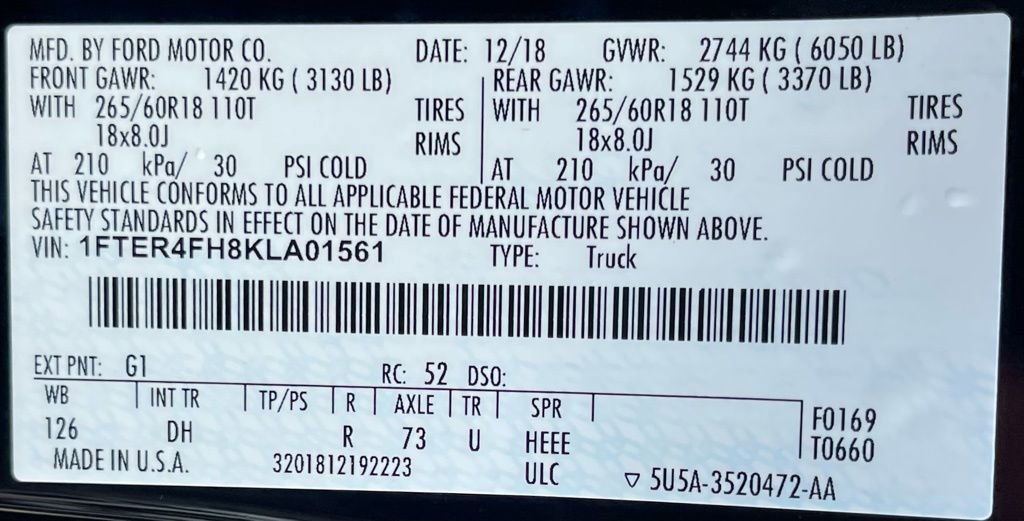 Used 2019 Ford Ranger Lariat w/ Equipment Group 501A Mid AWD/4WD image 36