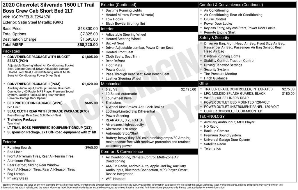 Used 2020 Chevrolet Silverado 1500 LT Trail Boss image 63