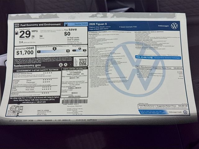 New 2026 Volkswagen Tiguan S image 19