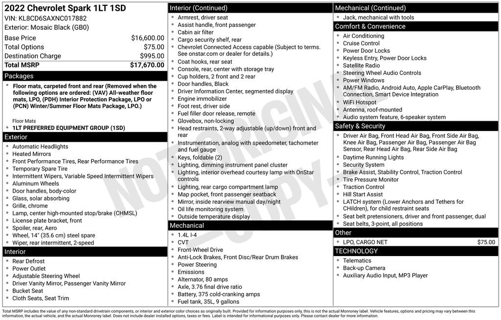 Used 2022 Chevrolet Spark LT image 40