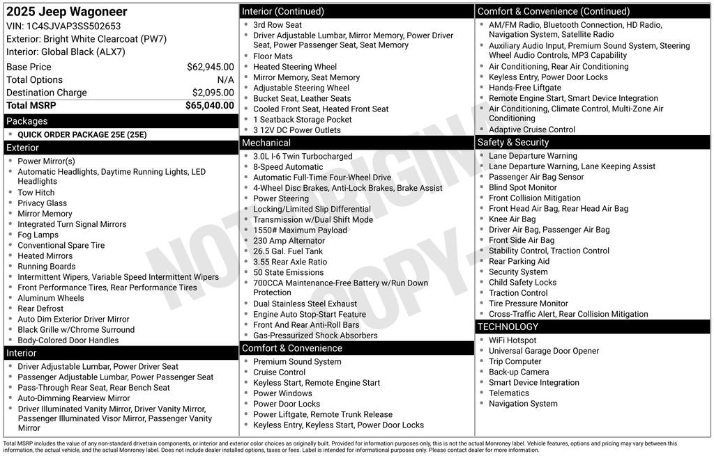 Certified 2025 Jeep Wagoneer 4WD image 11