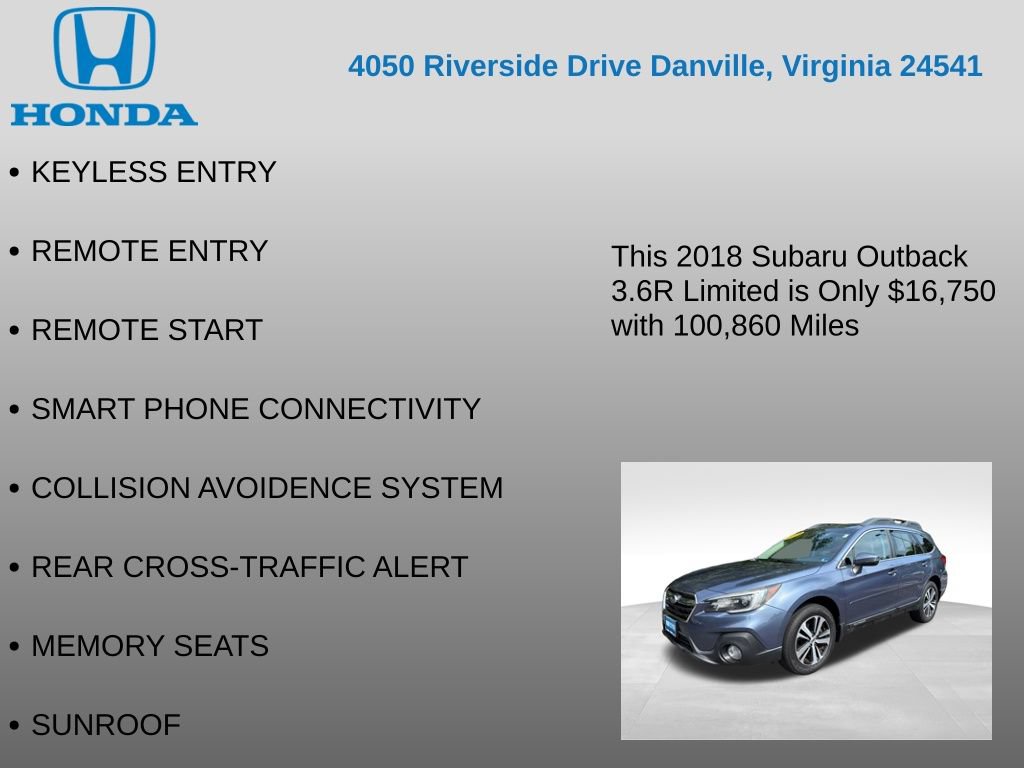 Used 2018 Subaru Outback 3.6R Limited AWD/4WD image 7