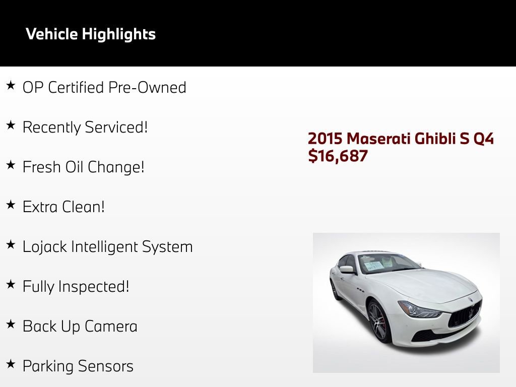 Used 2015 Maserati Ghibli S Q4 AWD/4WD image 2