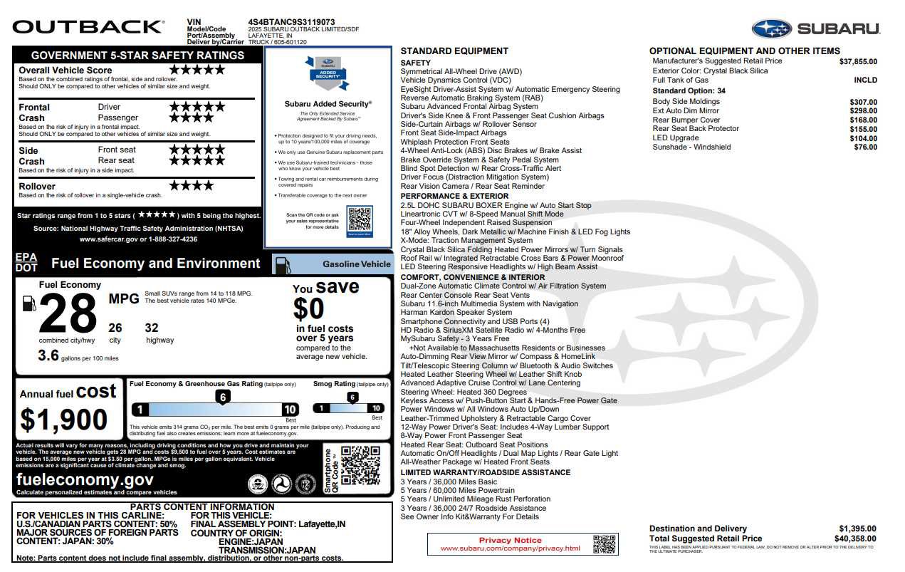Used 2025 Subaru Outback Limited AWD/4WD image 3