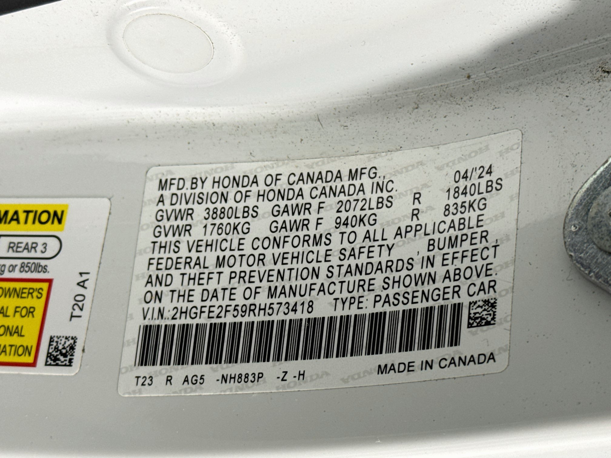 Certified 2024 Honda Civic Sport image 29