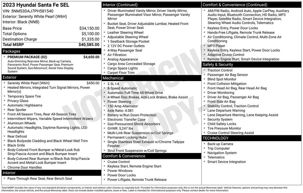 Certified 2023 Hyundai Santa Fe SEL w/ Premium Package image 47