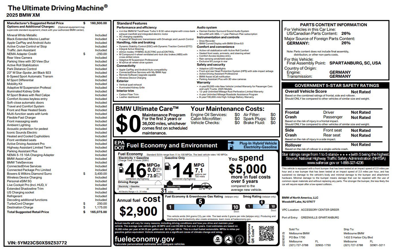 Used 2025 BMW XM AWD/4WD image 2