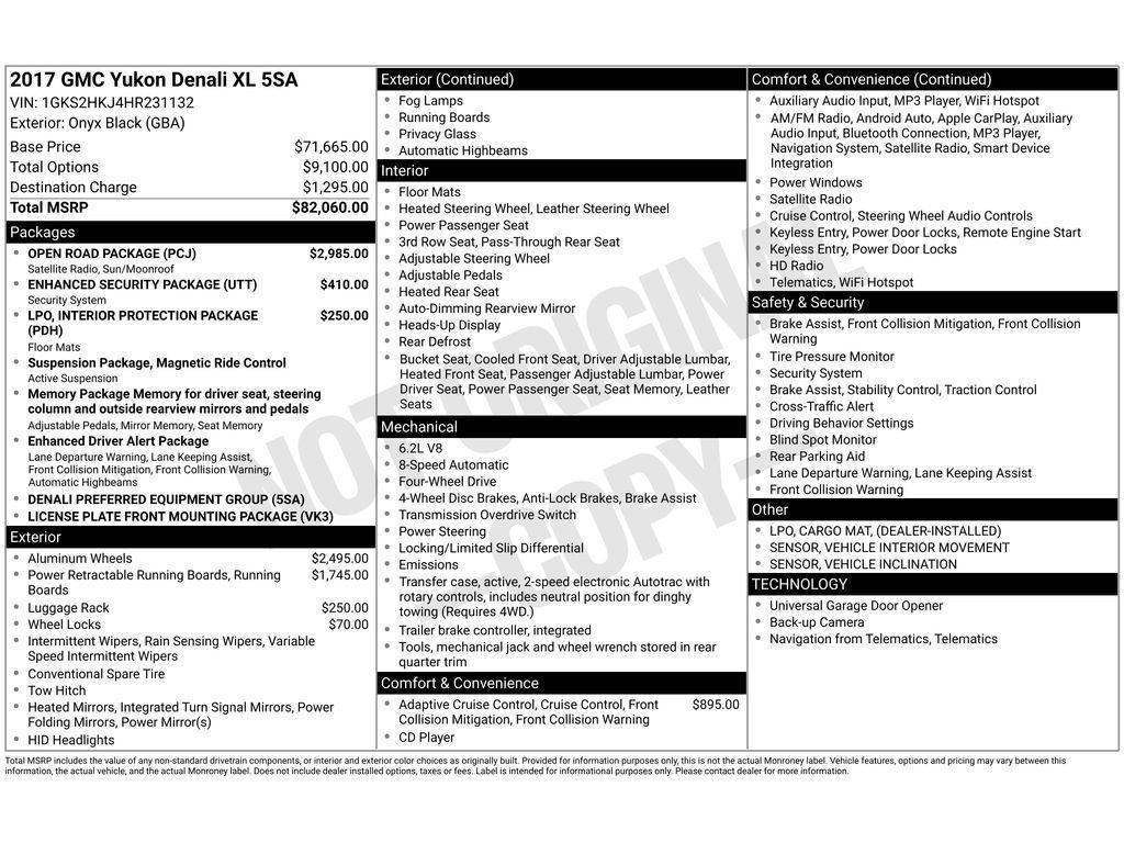 Used 2017 GMC Yukon XL Denali w/ Open Road Package image 2