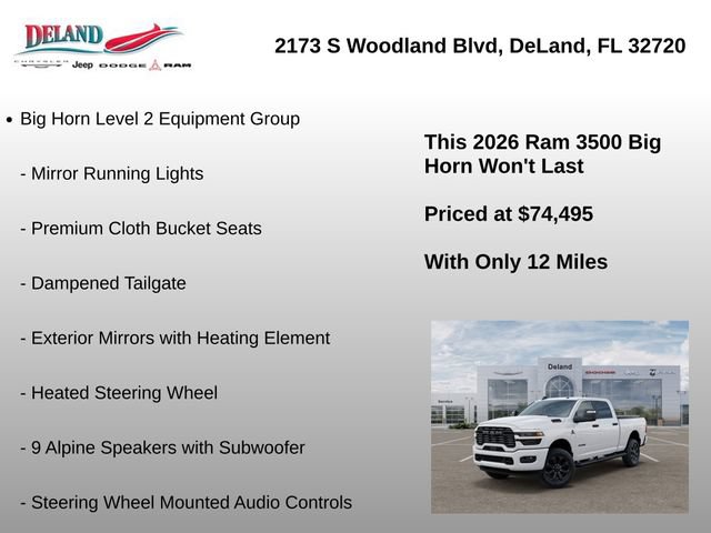 New 2026 RAM 3500 Big Horn AWD/4WD image 24