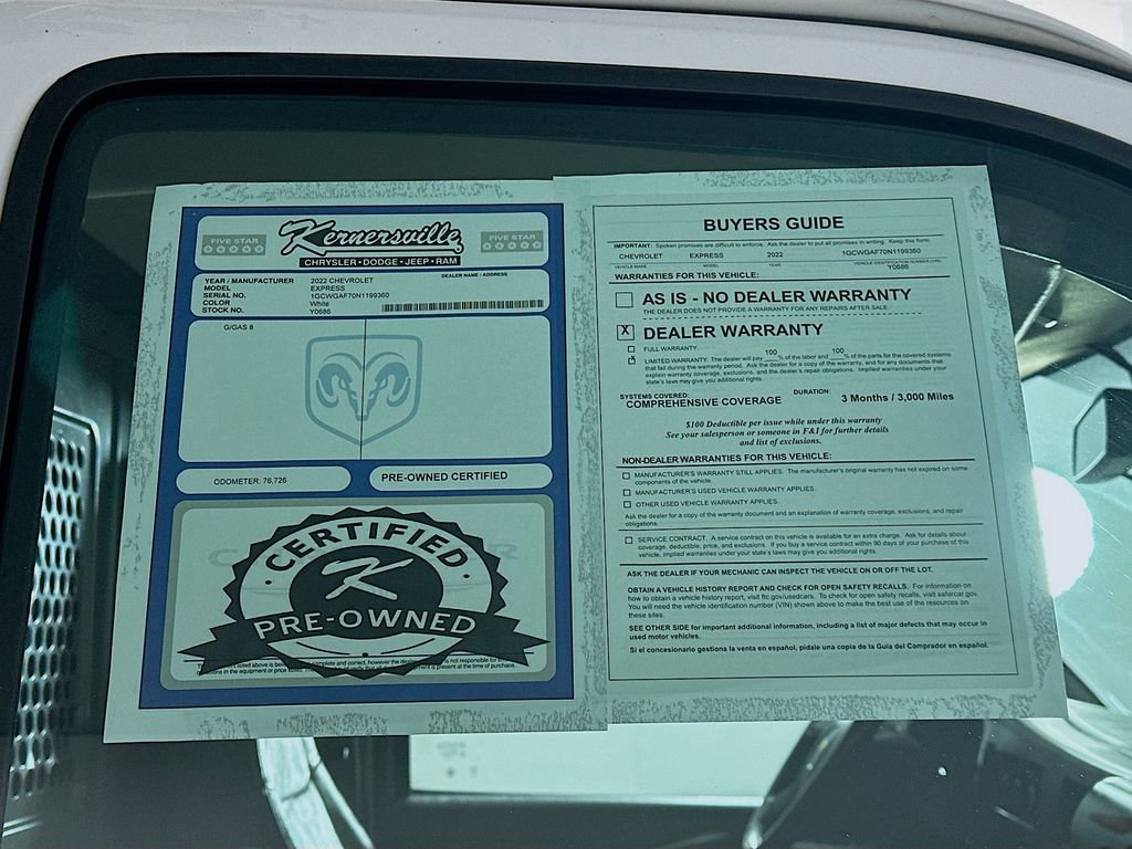 Used 2022 Chevrolet Express 2500 w/ Driver Convenience Package image 35