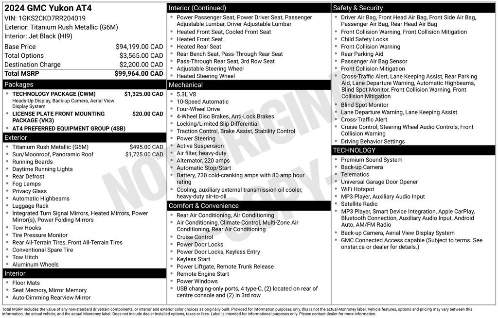 Used 2024 GMC Yukon AT4 w/ Technology Package AWD/4WD image 37