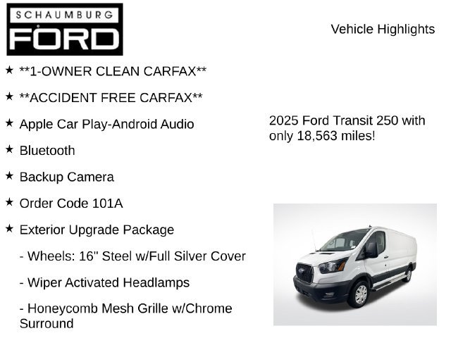 Used 2025 Ford Transit 250 Low Roof w/ Exterior Upgrade Package RWD image 7