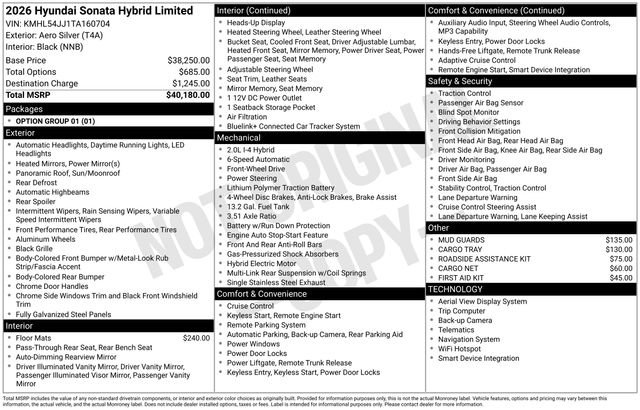 New 2026 Hyundai Sonata Limited FWD image 26