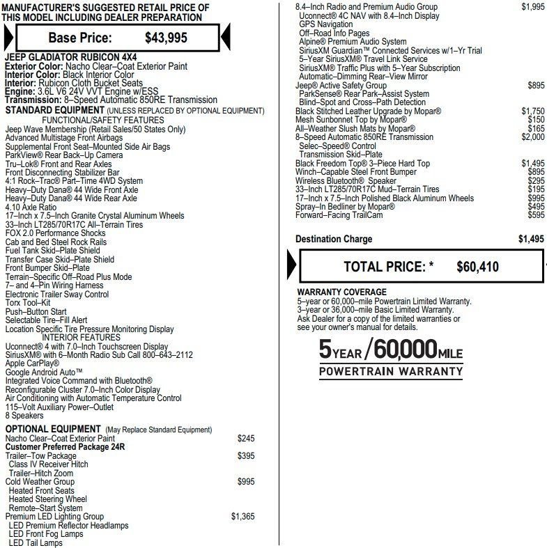 Used 2021 Jeep Gladiator Rubicon image 2